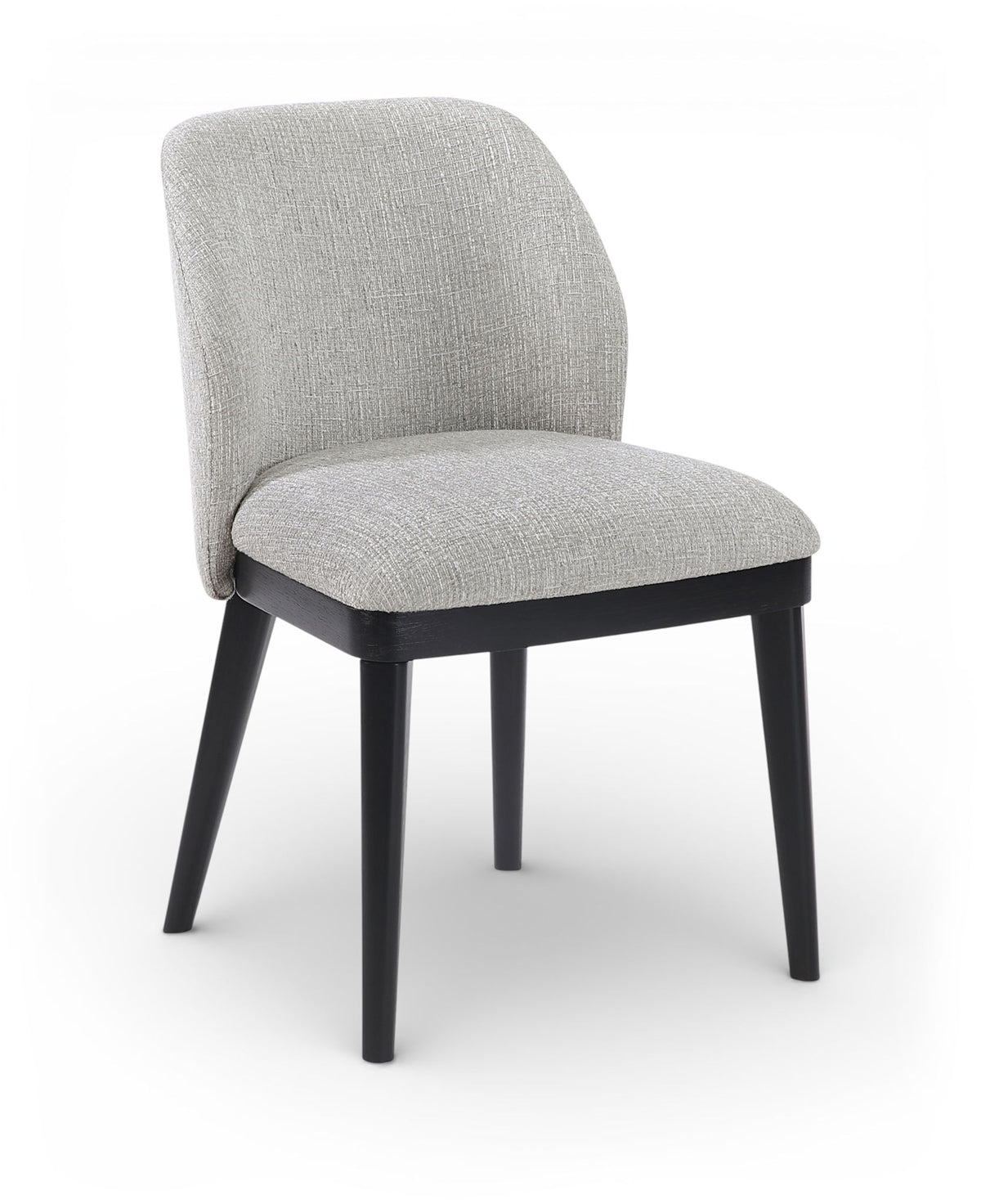Valeo - Linen Textured Fabric Upholstered Dining Chair (Set of 2) - Painted Black Base