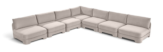 Hammond - Velvet Performance Fabric Upholstered 7 Piece Armless Sectional - Ego Home Furniture