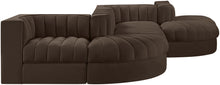 Load image into Gallery viewer, Rummi - Rounded Velvet Performance Fabric Upholstered 6 Piece Modular Sectional

