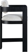 Load image into Gallery viewer, Sacha - Linen Stool With Black Base
