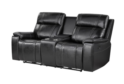 U8880 - 3 Piece Living Room Set (Power Reclining Sofa / Power Console Reclining Loveseat / Power Recliner) - Black