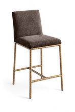 Load image into Gallery viewer, Reeves - Chenille Fabric Upholstered Counter Stool (Set of 2) - Gold Base
