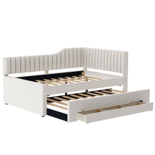 Load image into Gallery viewer, Upholstered Daybed With Trundle And 3 Drawers
