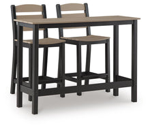 Load image into Gallery viewer, Shoreline Beach - Outdoor Counter Table And 2 Barstools (Set of 3) - Black / Beige
