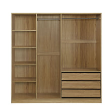 Load image into Gallery viewer, Doorless Storage Wardrobe For Dedroom With Shelves And 3 Drawers
