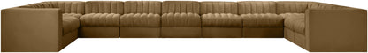 Rummi - Velvet Performance Fabric Upholstered 11 Piece Modular Sectional