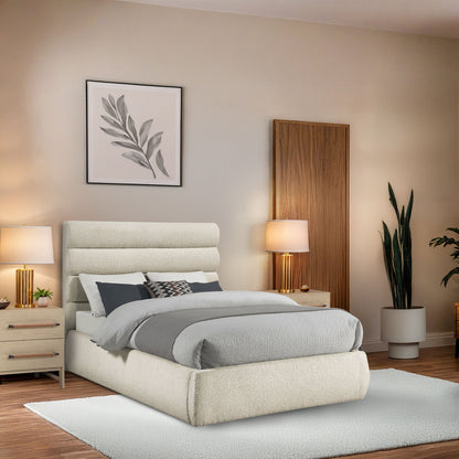 Adam - Boucle Fabric Bed With 52" Headboard