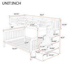 Load image into Gallery viewer, Stairway Bunk Bed With Storage And Guard Rail For Bedroom
