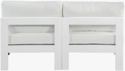 Nizuc - Outdoor Patio 2 Seat Armless Modular Sofa With White Frame