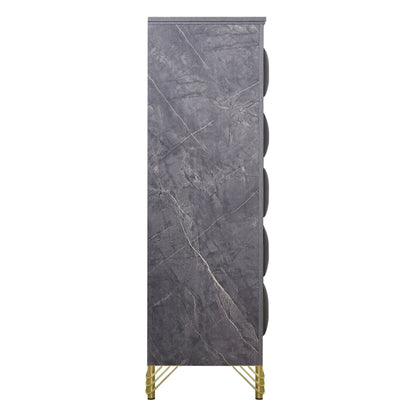 Symmetry - 5 Drawer Chest - Charcoal