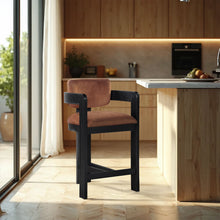 Load image into Gallery viewer, Sacha - Velvet Stool With Black Base
