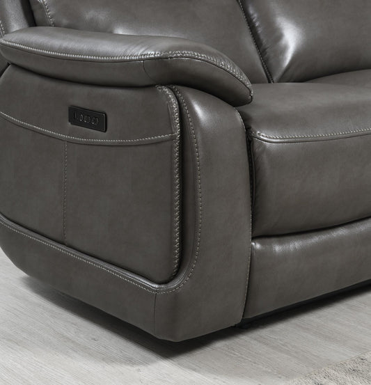 U108 - Gel Leather Reclining Chair - Gray
