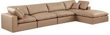 Load image into Gallery viewer, Comfy - 5 Piece Faux Leather Modular Sectional With Chaise - Tan
