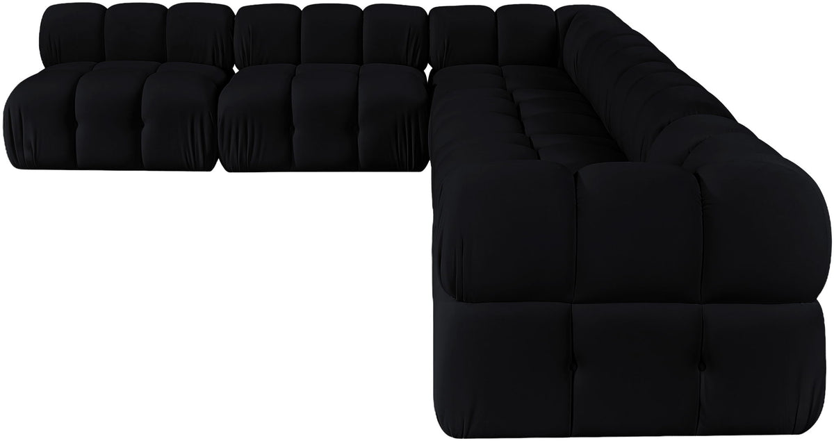 Orin - Velvet 6 Piece Modular L-Shaped Sectional