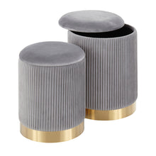 Load image into Gallery viewer, Marla - Contemporary Nesting Pleated Ottoman Set
