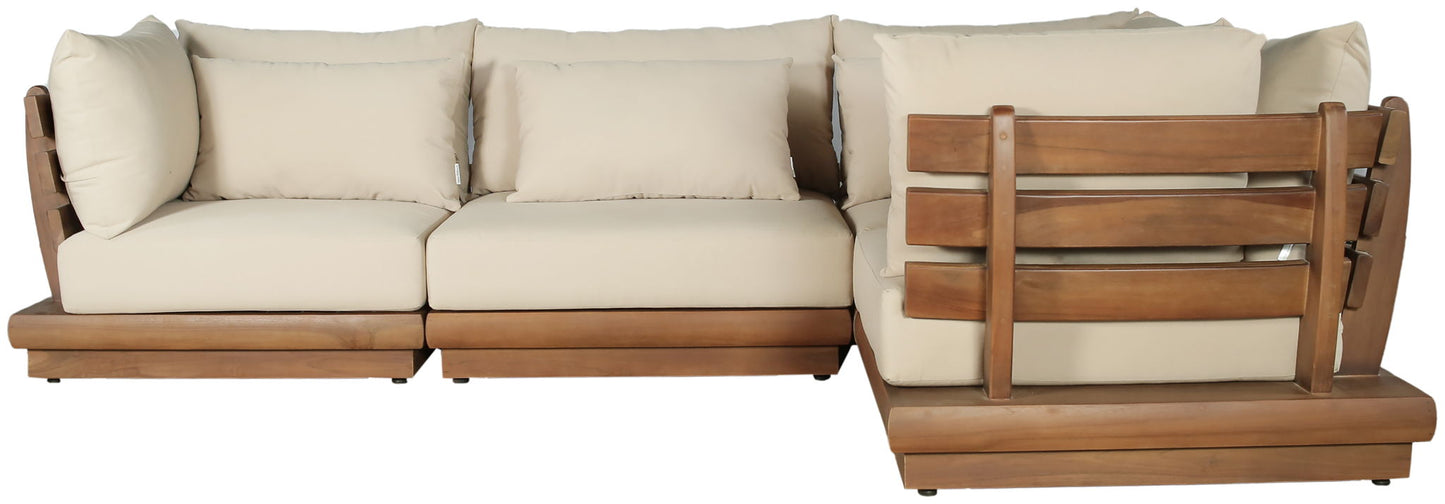Mirella - 4 Piece Water Resistant Fabric Outdoor Patio Modular Sectional