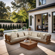 Load image into Gallery viewer, Mirella - 5 Piece Water Resistant Fabric Upholstered Outdoor Patio Modular Sectional
