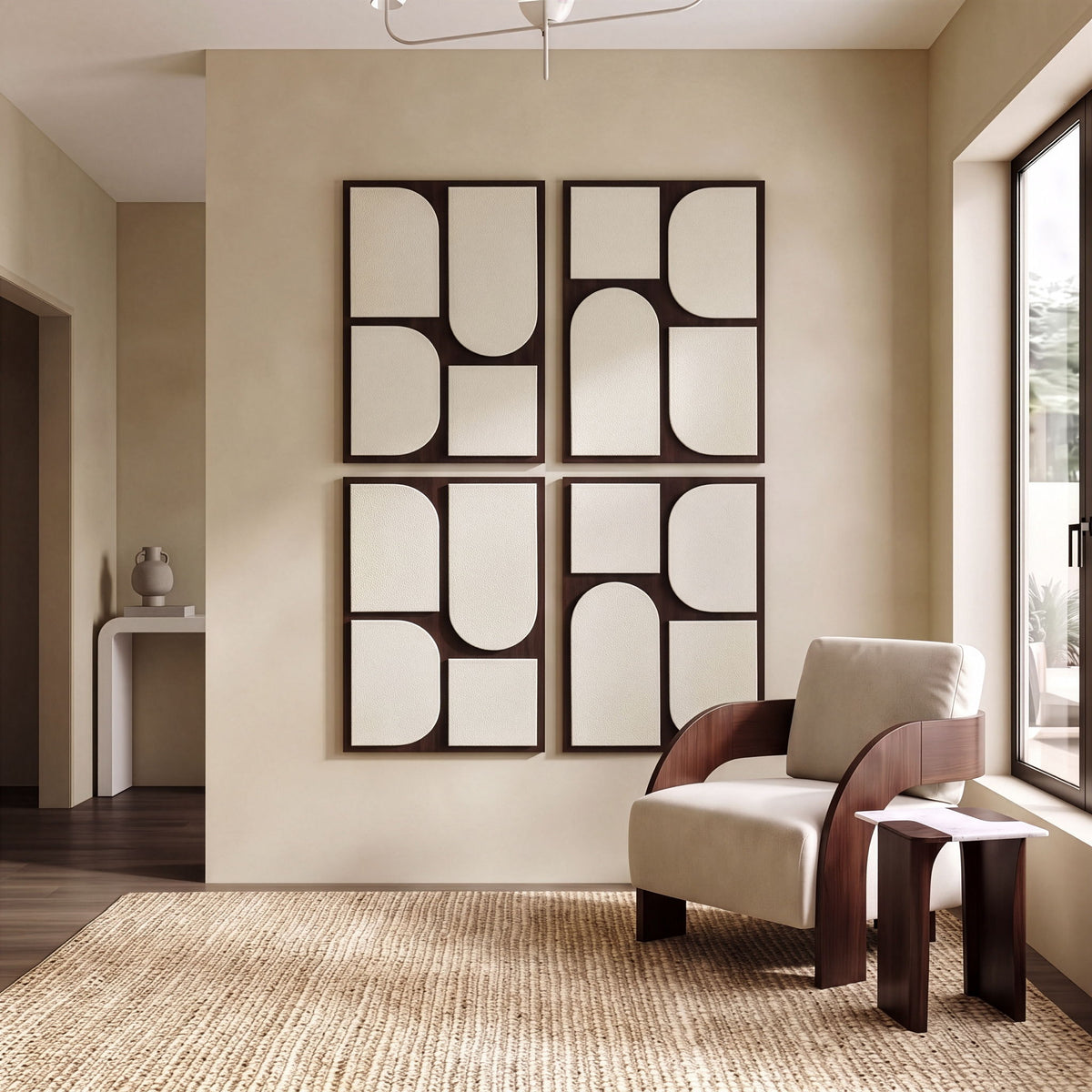 Icon - Mango Wood 4 Piece Wall Art
