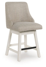 Load image into Gallery viewer, Robbinsdale - Upholstered Swivel Curved Back Barstool (Set of 2) - Antique White
