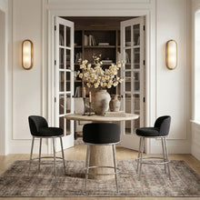 Load image into Gallery viewer, Ferro - Performance Fabric Upholstered Bar Stool - Antique Silver

