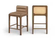 Load image into Gallery viewer, Ellis - Vegan Leather Upholstered Counter Stool (Set of 2) - Tan
