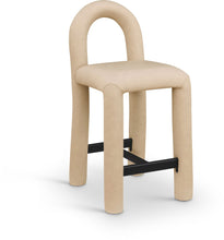 Load image into Gallery viewer, Amari - Vegan Leather and Boucle Fabric Stool
