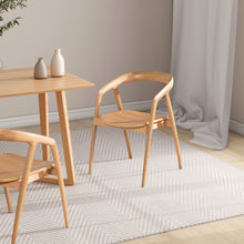 Load image into Gallery viewer, Simeon - Scandinavian Sculpted Dining Chair - Warm Natural Brown
