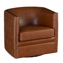 Load image into Gallery viewer, Swivel Chair With Tufted Barrel Design And Nailhead Accents
