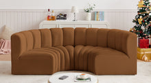 Load image into Gallery viewer, Arc - Velvet 4 Piece U-Shaped Modular Sofa - Saddle
