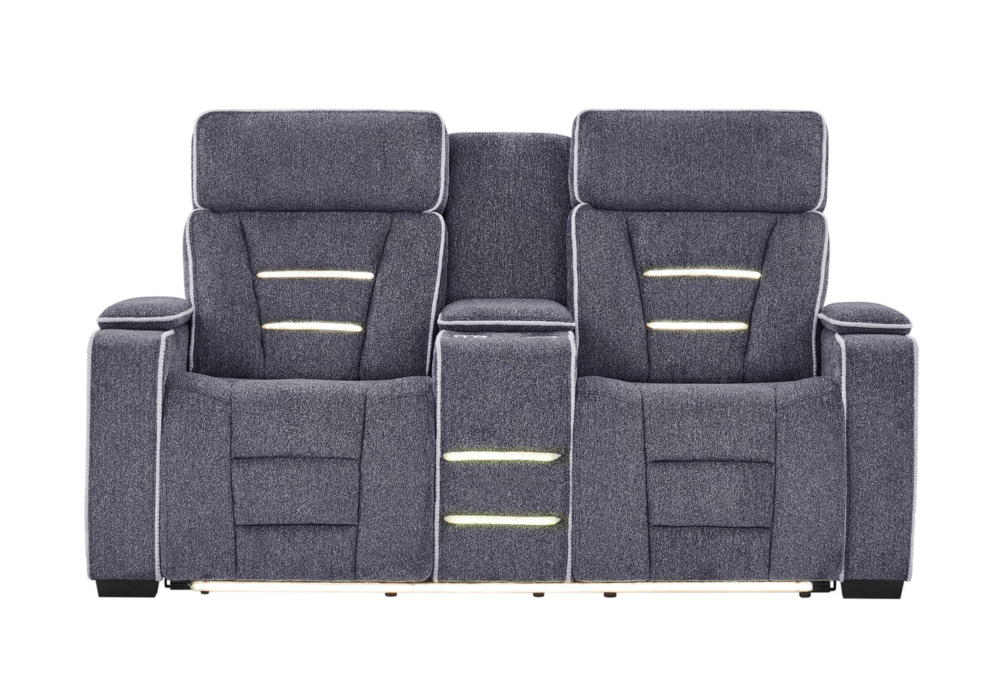 U1895 - P2 Reclining Sofa / Console Reclining Loveseat - Dark Gray