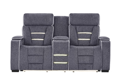 U1895 - P2 Reclining Sofa / Console Reclining Loveseat - Dark Gray