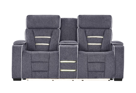 U1895 - P2 Reclining Sofa / Console Reclining Loveseat - Dark Gray