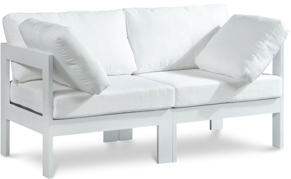 Nizuc - Outdoor Patio 2 Seat Modular Sofa With White Frame