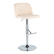 Load image into Gallery viewer, Toriano - Contemporary Adjustable Barstool With Swivel With Straight T Footrest (Set of 2) - Cream / Chrome
