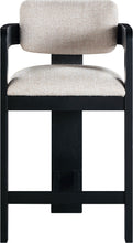Load image into Gallery viewer, Sacha - Linen Stool With Black Base
