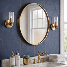 Load image into Gallery viewer, Jardin - Single Light Wall Sconce With Clear Ribbed Satin - Clear / Gold
