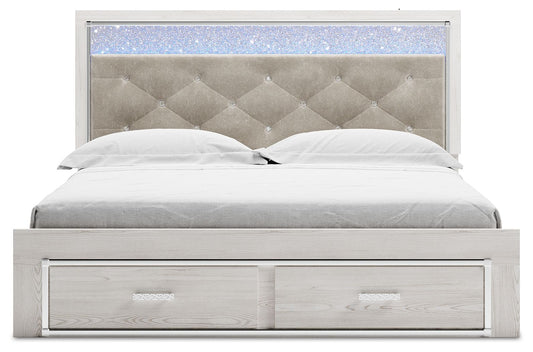 Altyra - King Upholstered Storage Bed - White