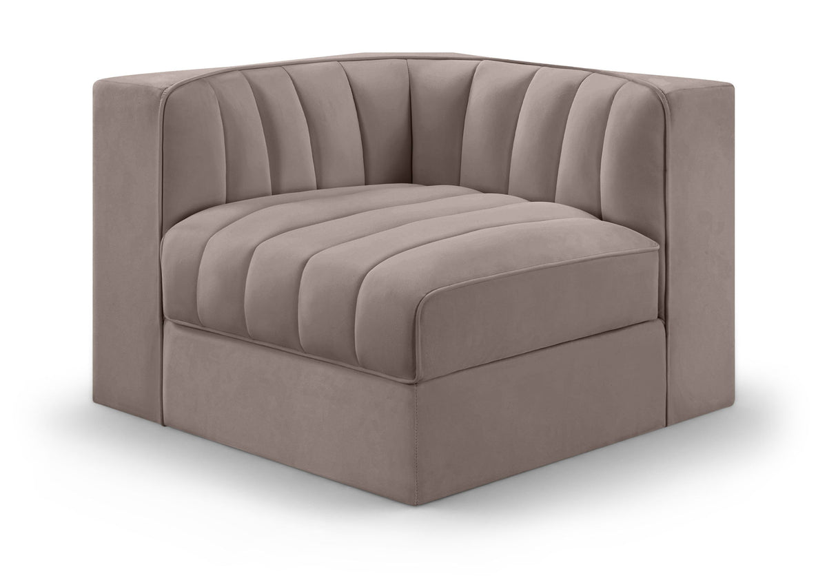 Rummi - Velvet Performance Fabric Upholstered Modular Corner Chair