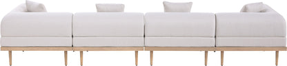 Laguna - 4 Piece Resilient Water Resistant Fabric 142" Upholstered Outdoor Patio Modular Sofa
