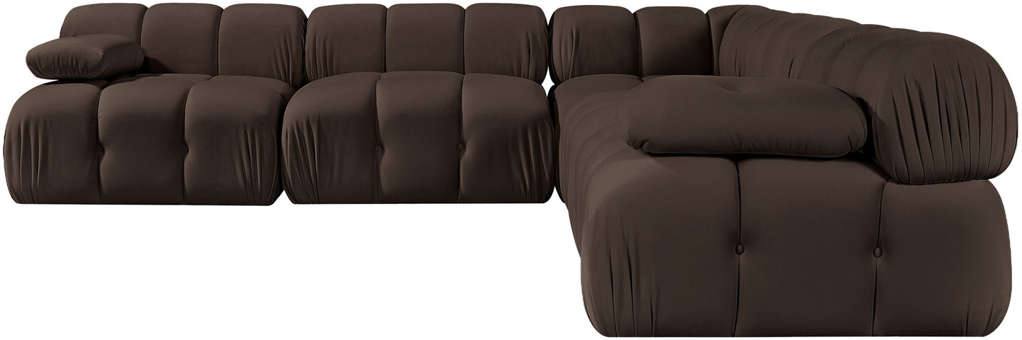 Orin - Velvet Fabric 5 Piece Modular Sectional