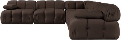 Orin - Velvet Fabric 5 Piece Modular Sectional
