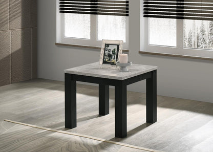 T233 - Melamine Top 3 Piece Table Set (Coffee And 2 End Tables) - Black / White