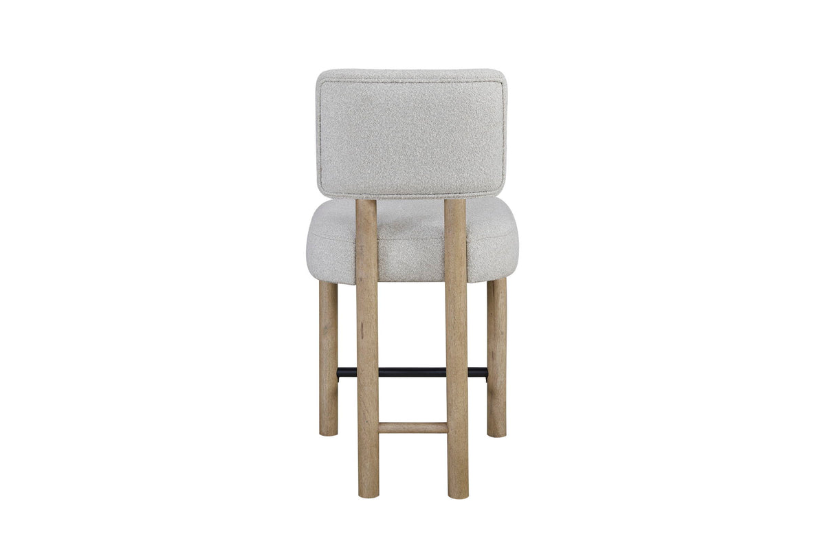 Pagosa - Upholstered Counter Height Stool (Set of 2) - English Knotty Oak / Gray