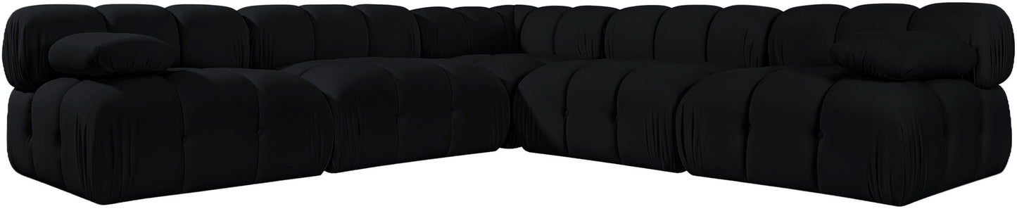 Orin - Velvet Fabric 5 Piece Modular Sectional