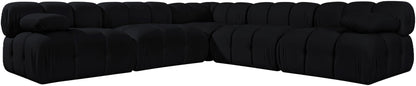 Orin - Velvet Fabric 5 Piece Modular Sectional