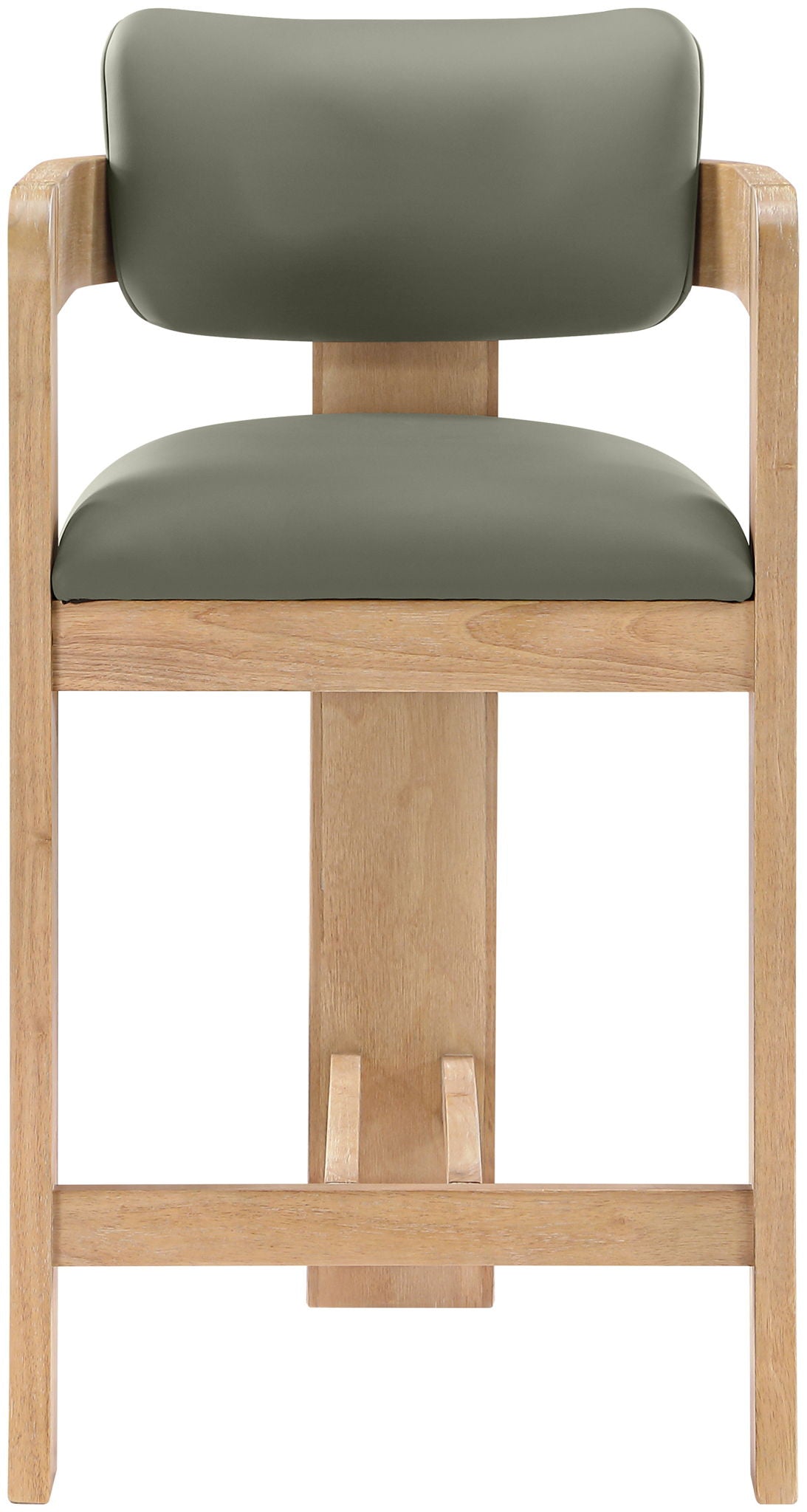 Sacha - Vegan Leather Upholstered Counter Stool With Natural Base