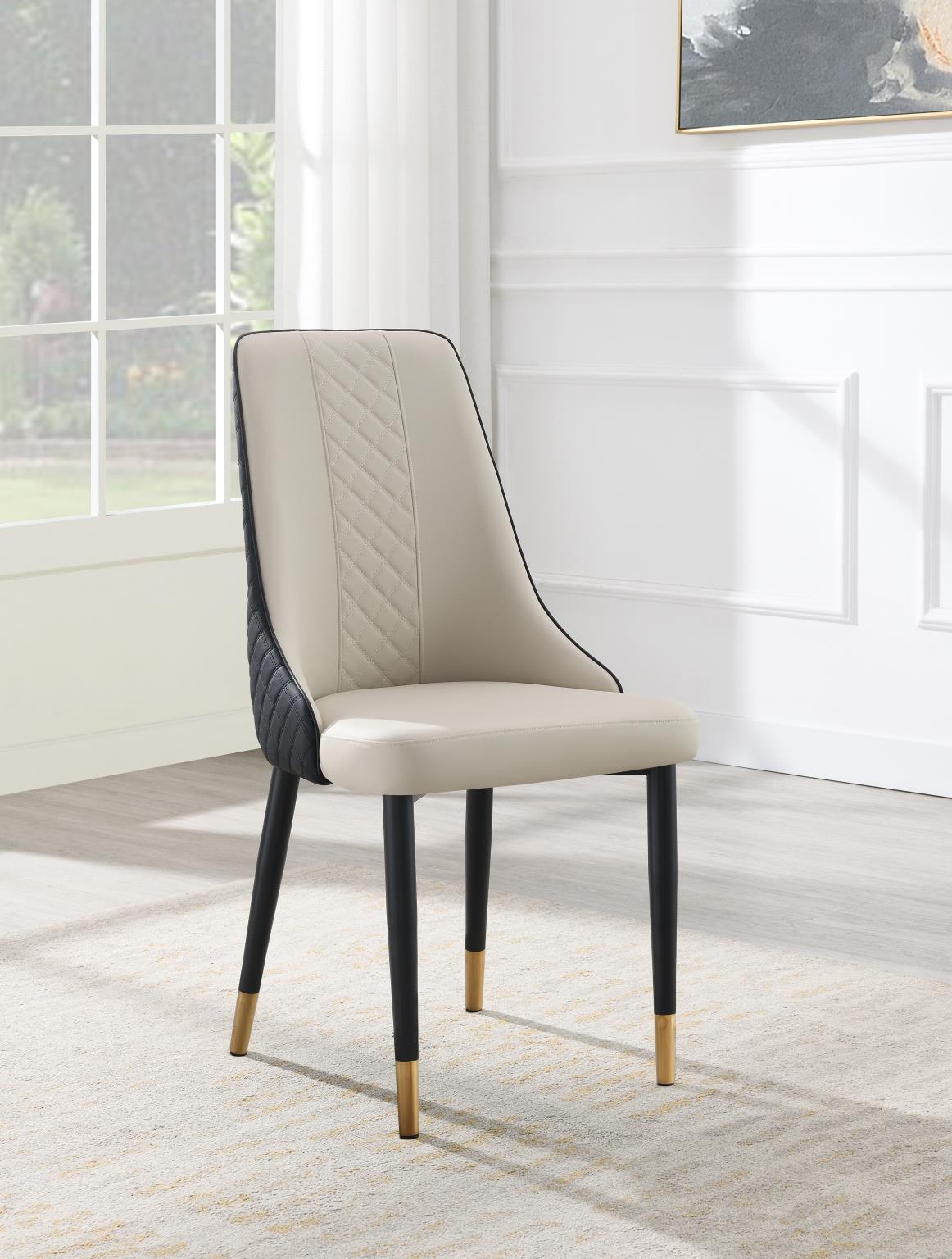 D210 - 5 Piece Dining Room Set (Dining Table, 4 Side Chairs) - Black / Gray - Ego Home Furniture