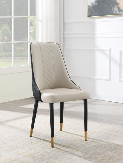D211 - 5 Piece Dining Room Set (Dining Table, 4 Side Chairs) - White / Gray - Ego Home Furniture