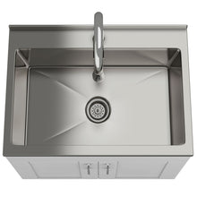 Load image into Gallery viewer, Shaker - Modern Wide, Laundry Cabinet With Faucet And Stainless Steel Sink
