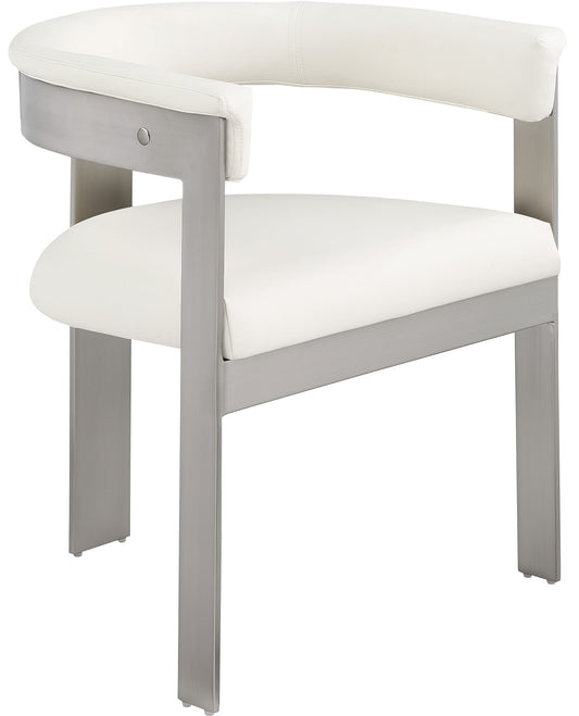 Romeo - Faux Leather Dining Chair With Silver Base (Set of 2)